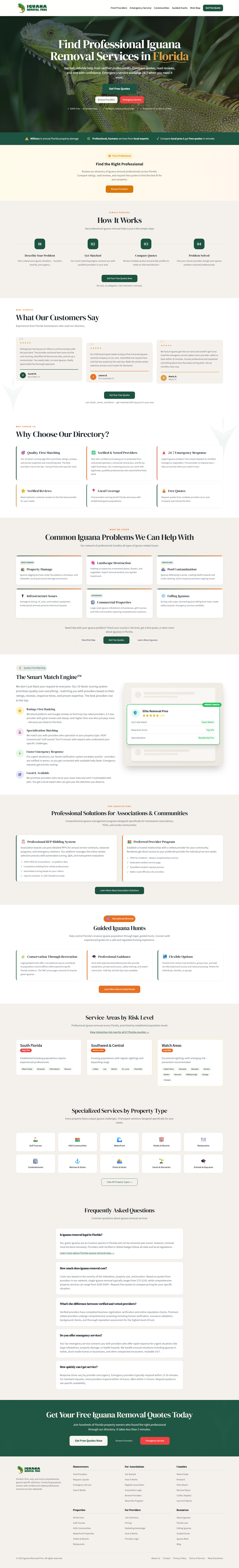 Iguana Removal Pros full homepage screenshot